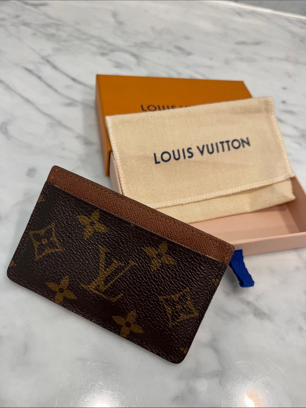 Louis Vuitton Monogram Card Case in Dark Brown & Tan - Picture 2 of 13
